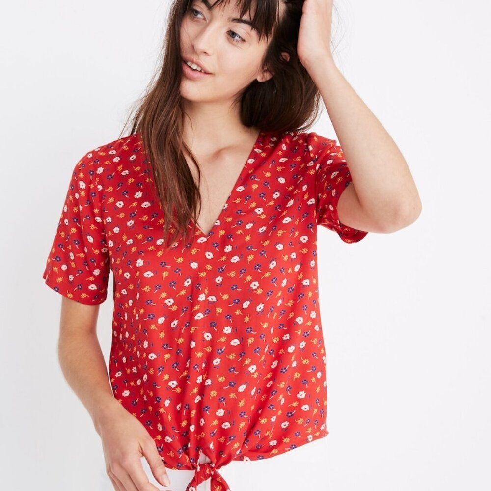 Madewell Novel Tie Front Prairie Posies Size L